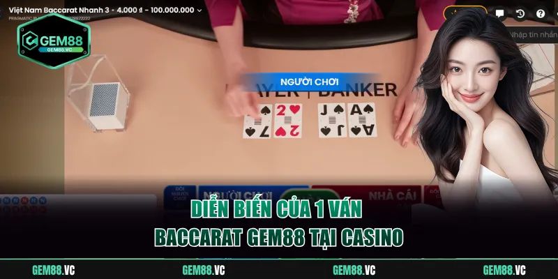 Diễn biến của 1 ván Baccarat GEM88 tại casino